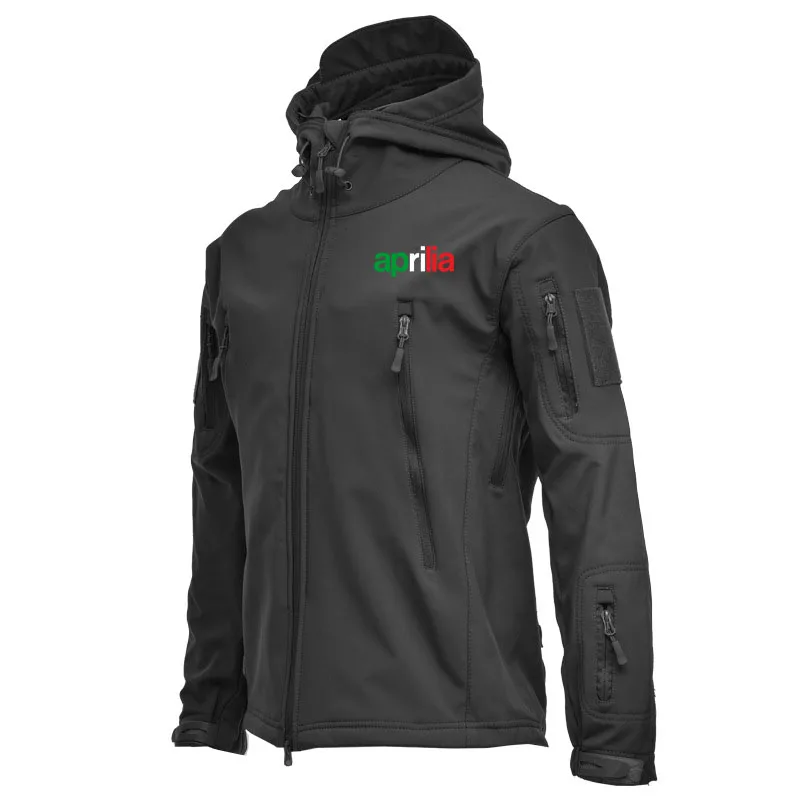 2024 New Windproof aprilia Motorcycle Adventure Jacket Men's Hoodie Outdoor Clothing Camping Hiking zipper Military Jacket