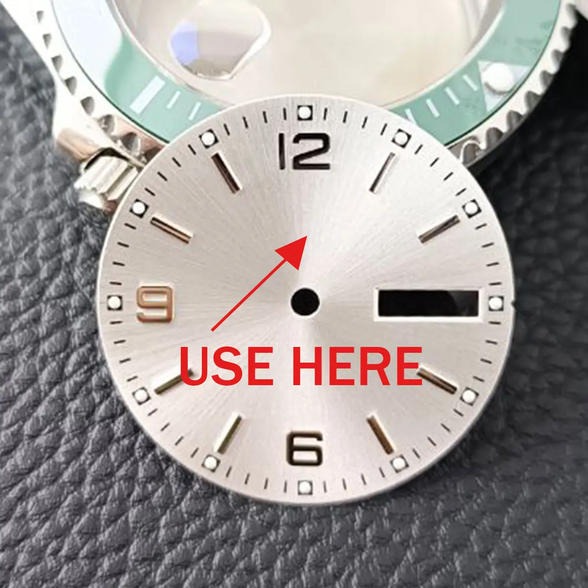 Orologio automatico da uomo con 5 punti, quadrante, parti in oro arancione argenteo