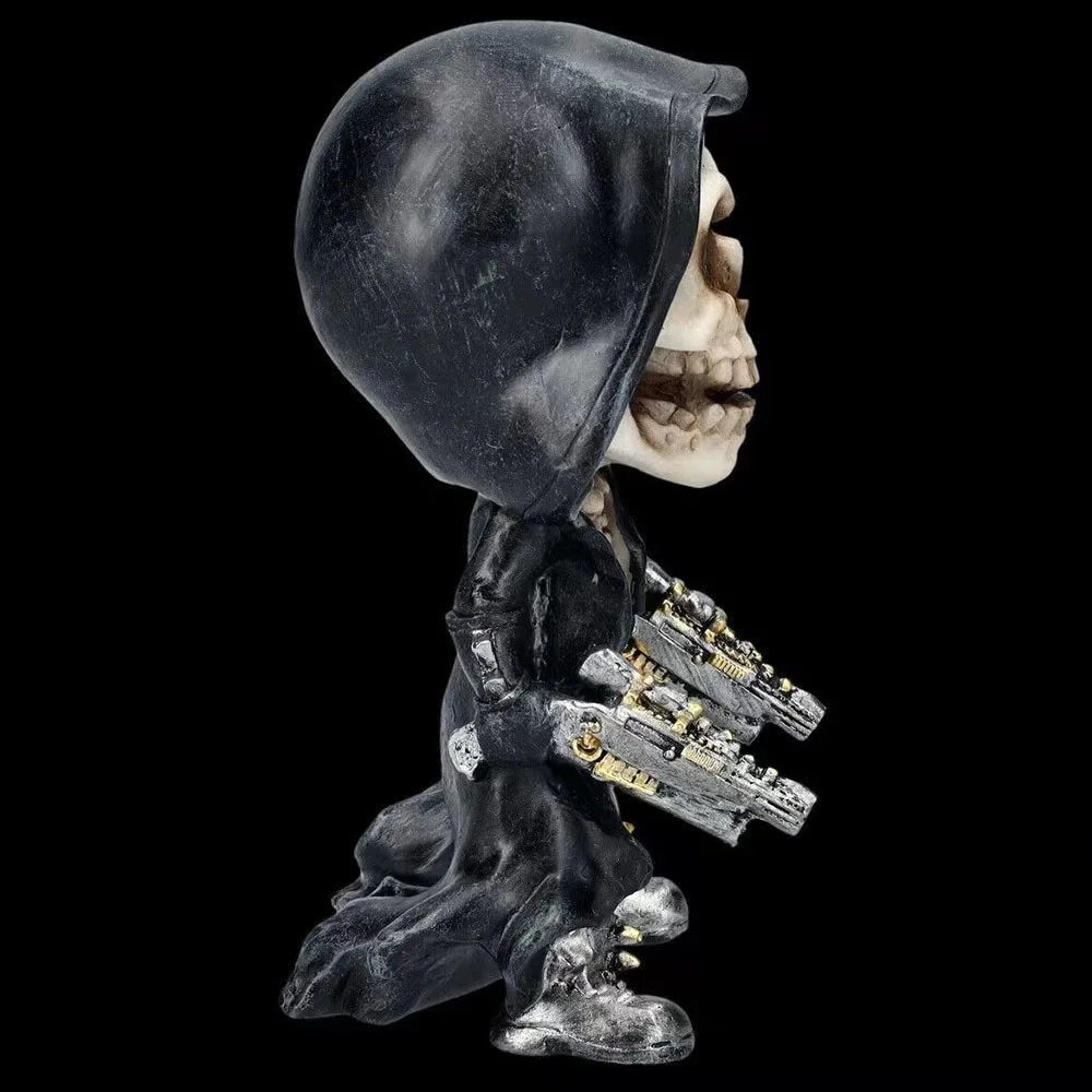 New 2023 Halloween Skull Decoration Mechanical Reaper Skeleton Statue Decoration Terrorist Crafts Decoration Creative Gift Toy