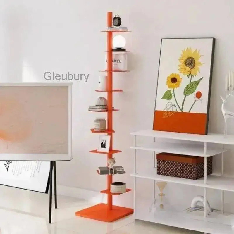 Creative Layers Invisible Rotating Bookcases 9- Iron Spiral Bookshelf Living Room Display Shelf Household Corner Room Furniture