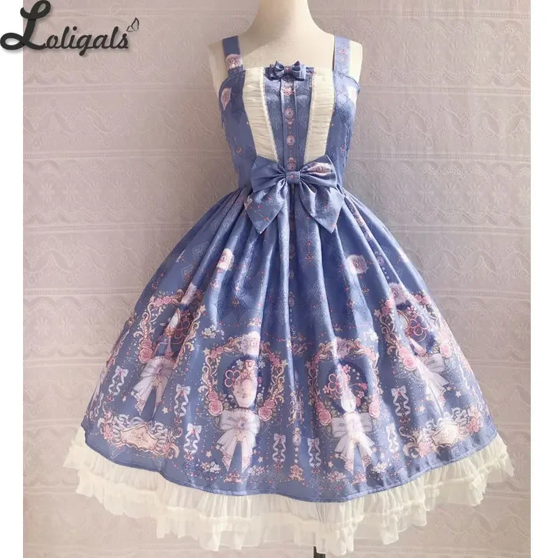 

Sweet Lolita JSK Dress Ruffled Midi Party Dress for Women ~ The Exquisite Printing by Yiliya