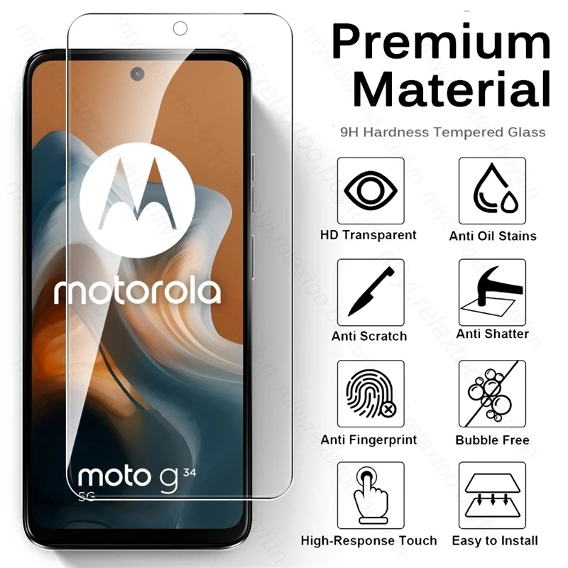 3PCS Screen Protector For Motorola Moto G34 5G Protect Glass On MotoG34 Moto Rola G 34 54 84 04 s 14 24 Power HD Tempered Glass