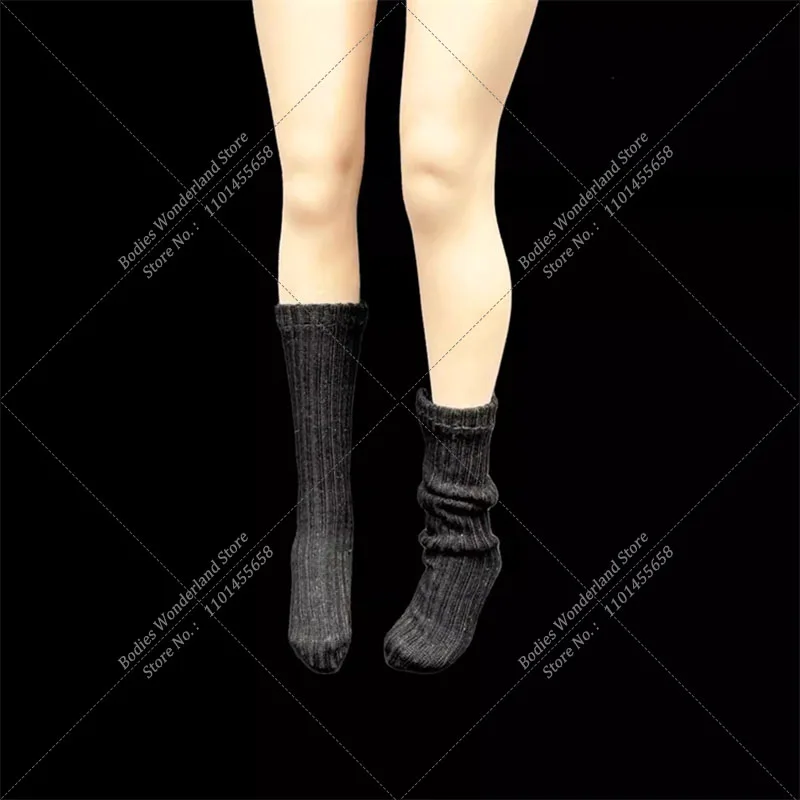 1/6 Scale Japanese Student Knit Sock Short Mid Tube Socks Pile Up Socks Accessory Model for 12'' Action Figure Doll Body