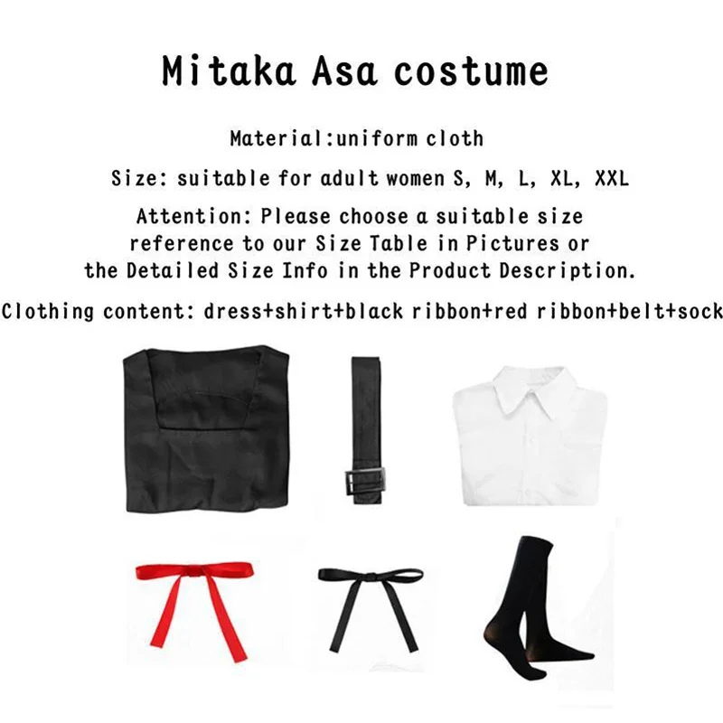 Anime Chainsaw Man Mitaka Asa Cosplay Costume JK School Uniform War Devil Dress Accessories Suit Halloween Costumes for Women