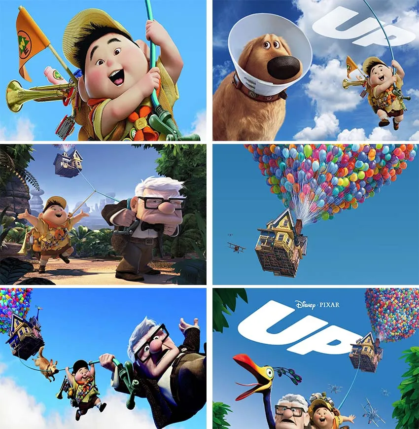 Disney Pixar Movie UP Theme Backdrop Birthday Suppliy Party Banner Kid Faovr Cartoon Carl Feiwu Decor Background Photography