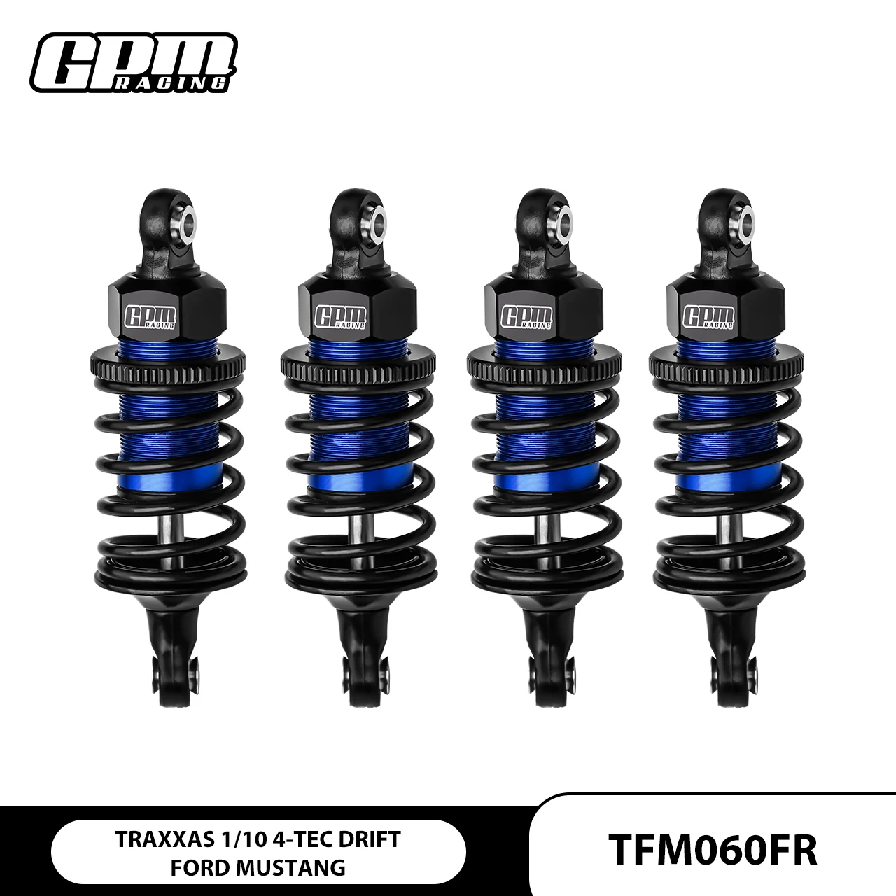 GPM TRAXXAS 1/10 4-TEC Drift Ford Mustang للصدمات الفائقة المملوءة بالزيت F+R #2