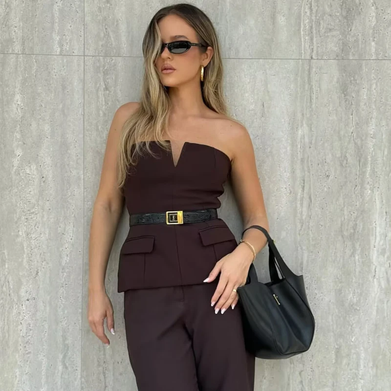 MUJER off Shoulder Tube Top Women Sexy Strapless Crop Top Woman Fashion Backless Short Tops for Women Spring Bustier Vest Top image 4