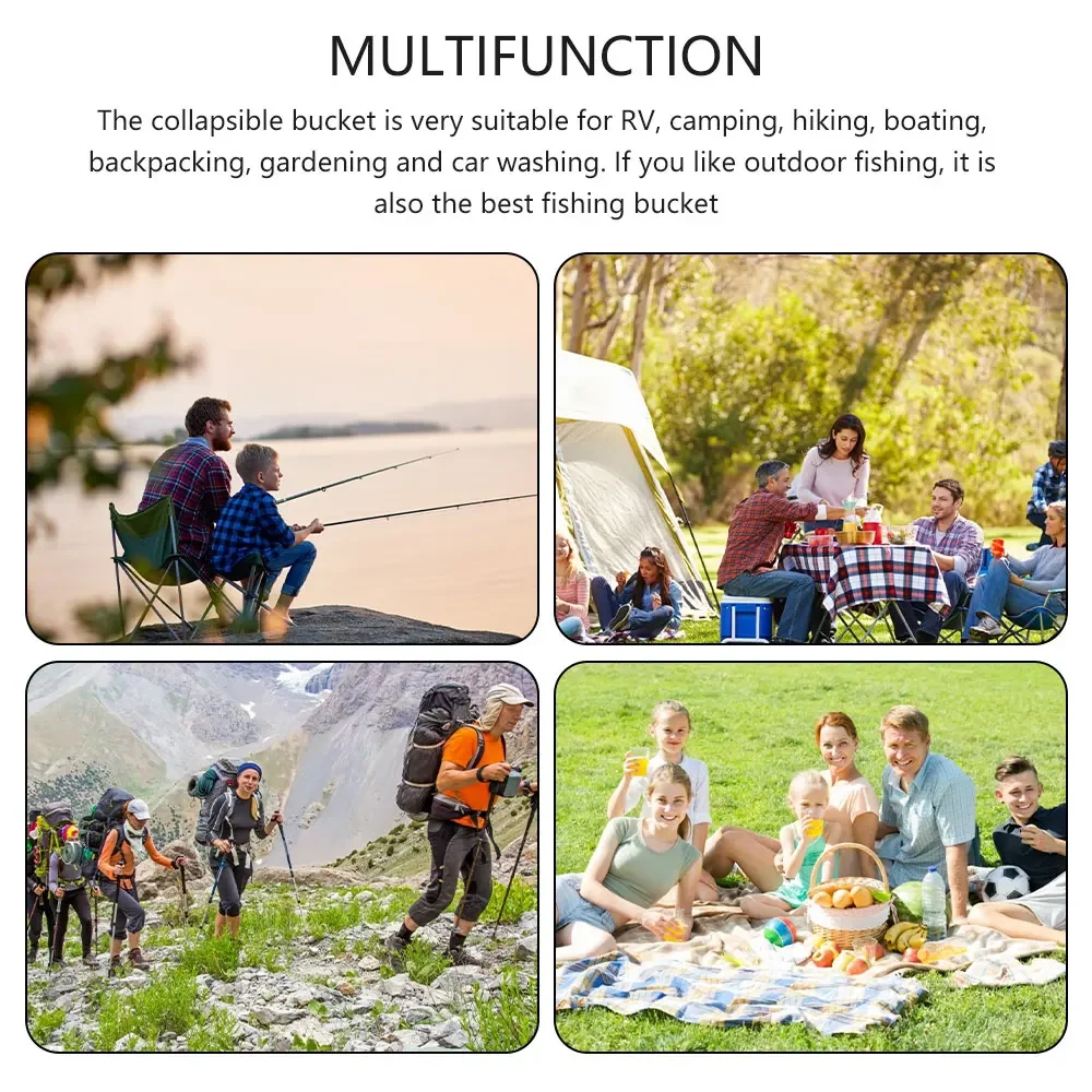 12L/20L وعاء بالوعة حقيبة غسيل غسيل السيارات دلو المحمولة السفر في الهواء الطلق طوي المياه متعددة الوظائف للطي المحمولة دلو الماء #4