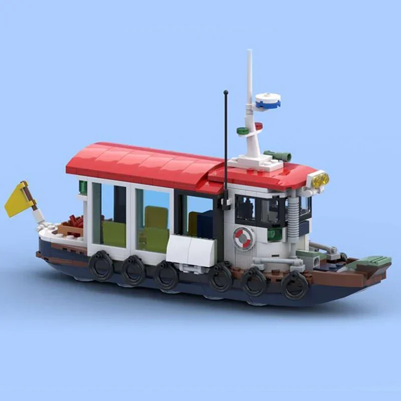 Bloques de construcción MOC, modelo de barco de correo pequeño, modelo Modular de vista de calle, montaje DIY, ladrillos, juguetes para niños, regalos de navidad