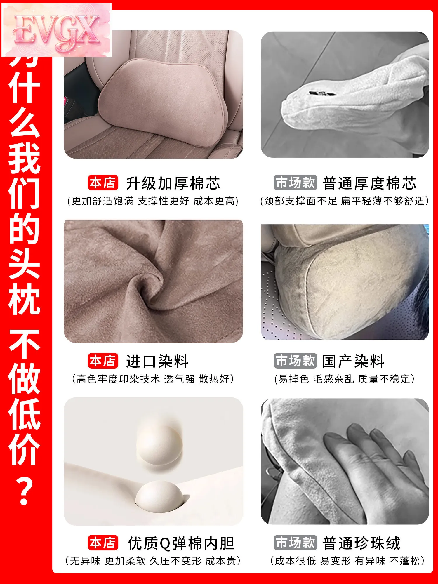 FFBVV For 2024-2026 XPeng X9 Headrest Neck Pillow Lumbar Support Cushion Interior Accessories Comfort Support Replacement