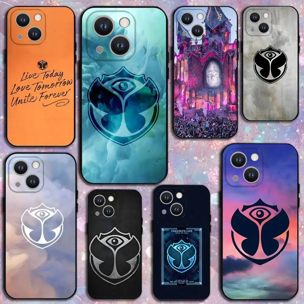 

Tomorrowland Phone Case For iPhone 16,15,14,13,12,11 Plus,Pro Max,XS,X,XR,SE,Mini,8,7,Soft Silicone Black Cover