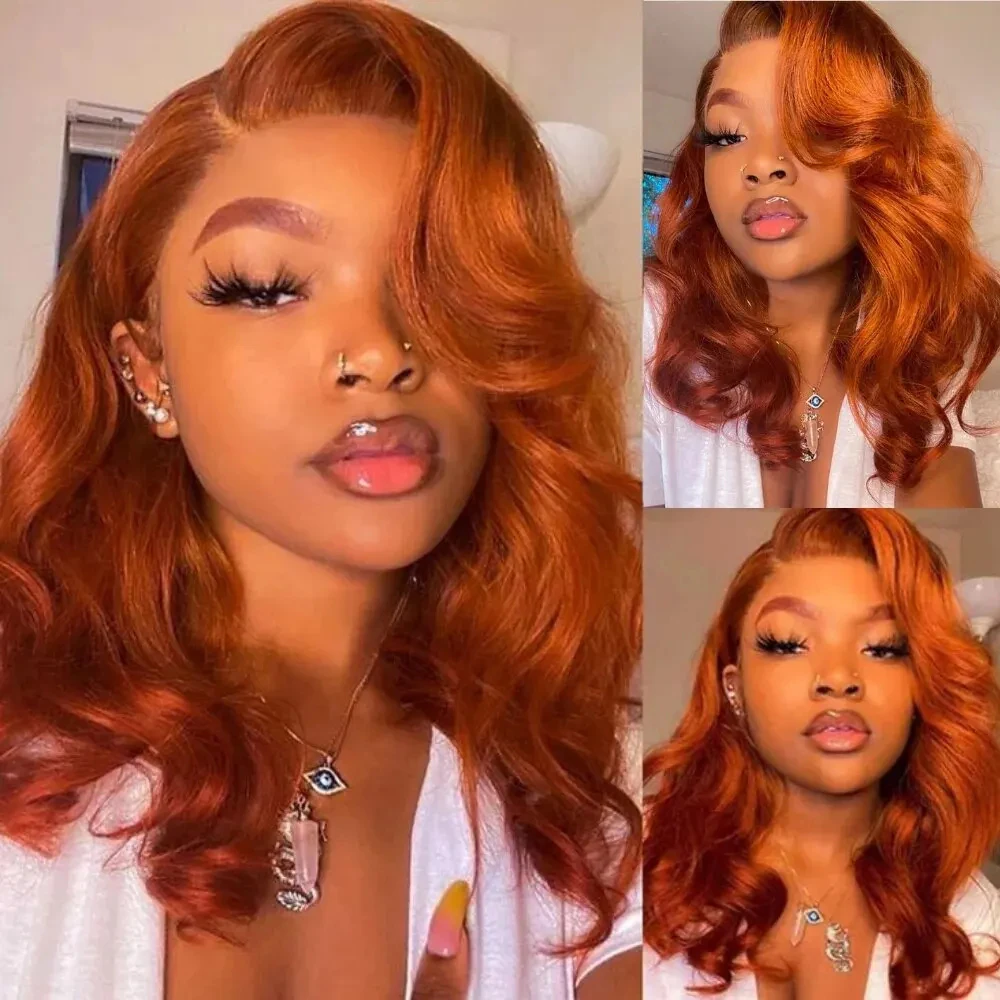 Webster Ginger Wig For Women Long Body Wave Wigs With Baby Hair Copper Synthetic Wig Natural Cosplay Party Włosy termoodporne