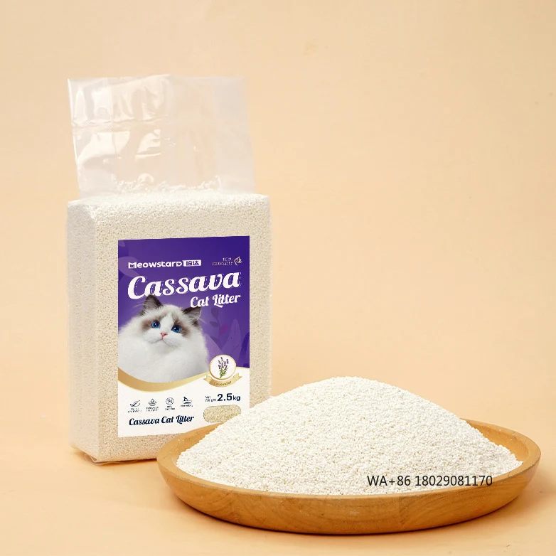 Subscription Service 30-Day Supply Biodegradable Hypoallergenic Cassava Litter Sand for Cats New Clumping Cassava Cat Litter OEM