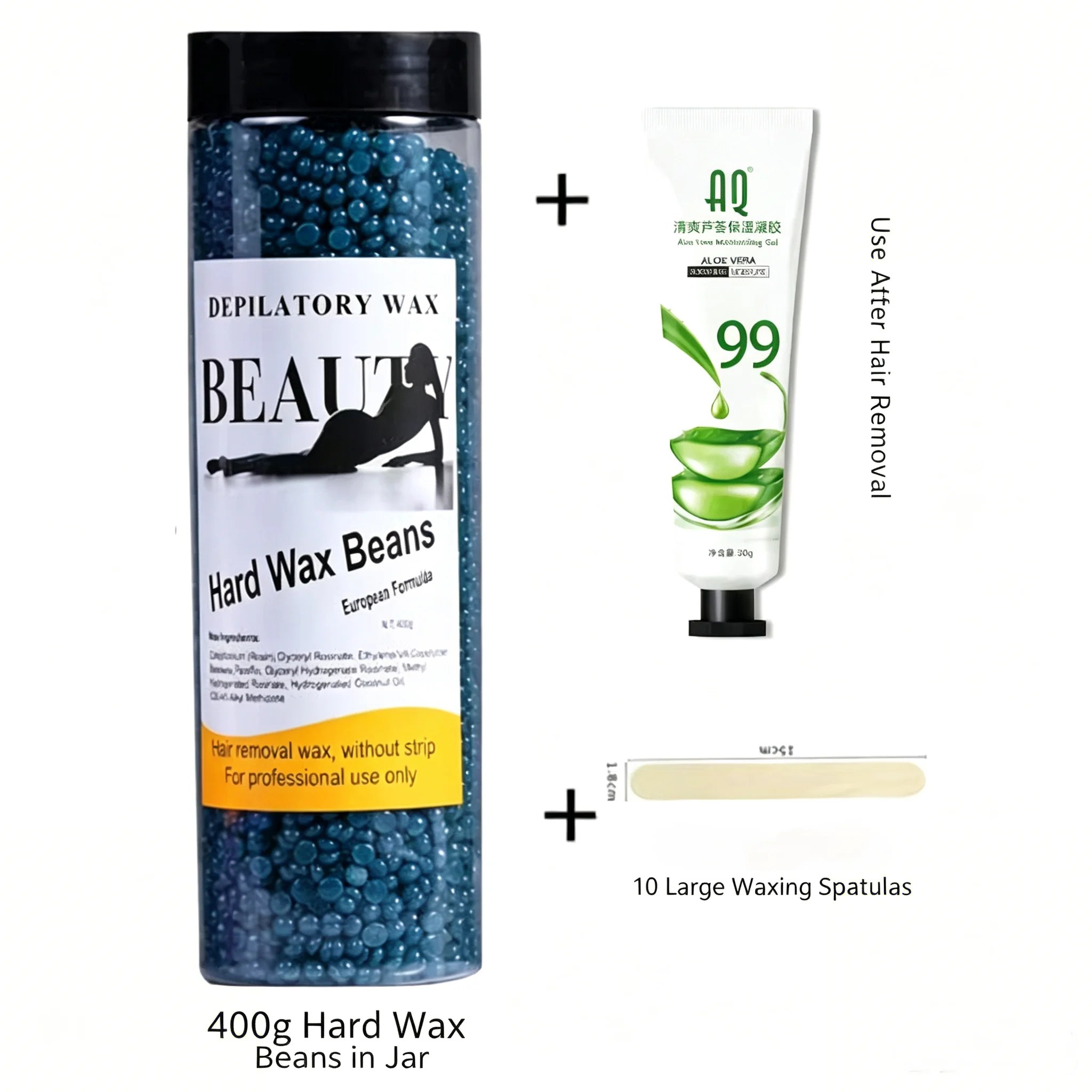 Hard Wax Beans Hair Removal Kit  Full Body Use for Underarms Beard Legs  Arms & Upper Lip
