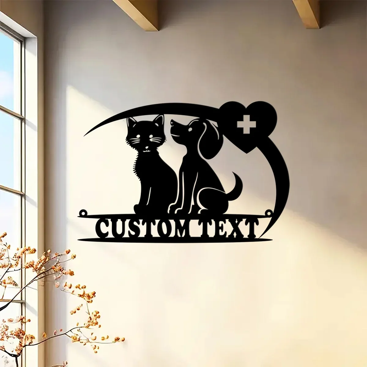 Custom Animal Care Metal Wall Art, Personalized Veterinarian Name Sign Home Decor, Vet Metal Decoration