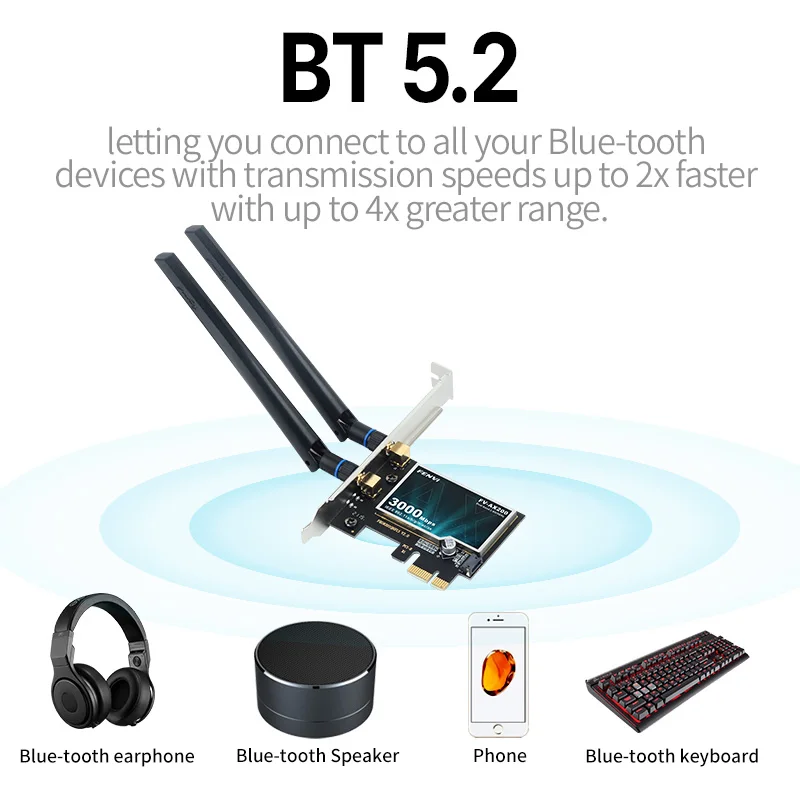 WiFi6 AX200 PCIE WiFi بطاقة Bluetooth5.2 AC1200 WiFi 5 ثنائي النطاق 2.4G/5Ghz 802.11AX محول لاسلكي للكمبيوتر المكتبي ويندوز 10/11 #5