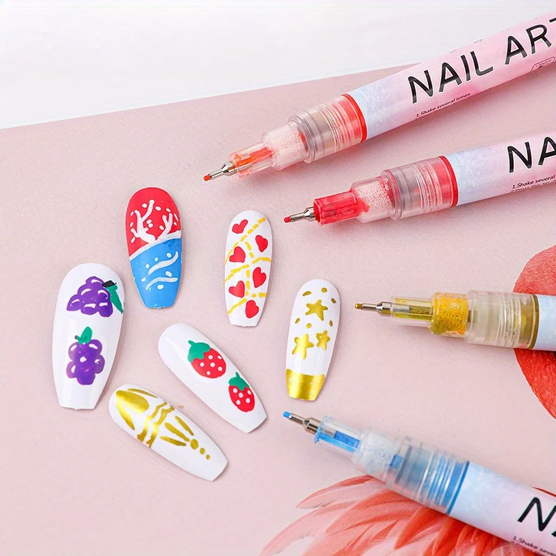 12Color Nail Art Drawing Pen Graffiti Nail Acrylic Pen Waterproof Painting Liner DIY 3D Abstract Line Nail Art Beauty Tool