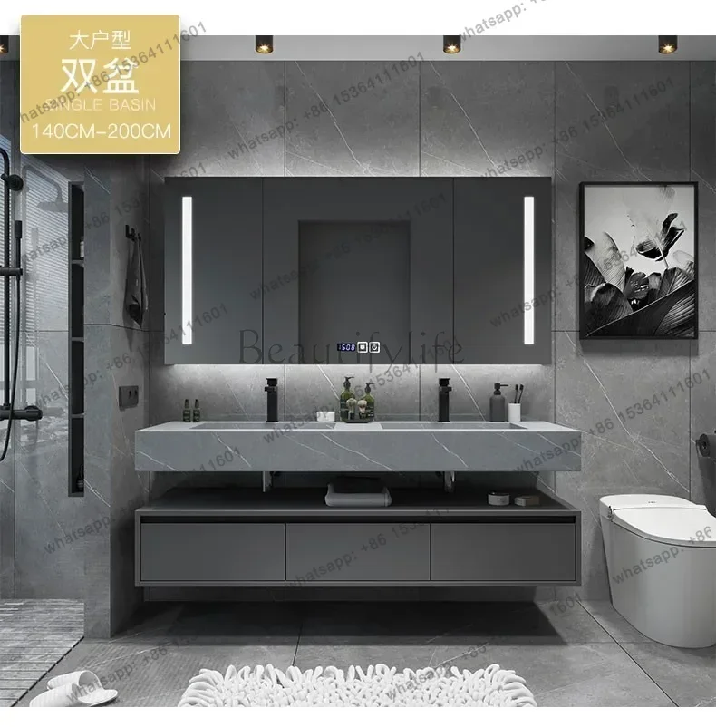 Rock Plate Bathroom Cabinets Wall-mounted Fog Removal Smart Mirror Cabinets Fashion Furniture Arredo Bagno