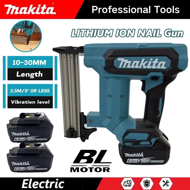 

Makita Cordless, 18V Lithium-Ion 100-Nail Capacity Nail Gun 6.0Ah Battery Tool, Ideal for Flooring, Shelving & DIY Wood Projects