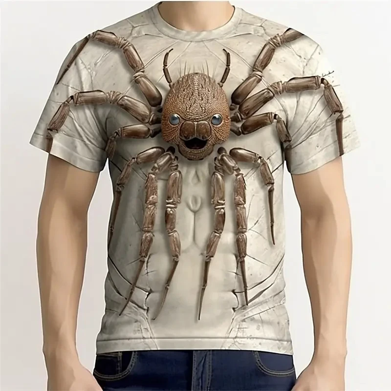 Men\'s T-Shirt For Men Fashion Spider Skull 3D Printed T Shirt Summer Top Short Sleeve Clothes Vintage Tee Shirt Streetwear