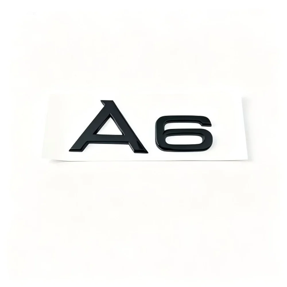ABS 4Ring Logo For AUDI Quattro A6 2012-2017 Car Hood Front Grill Rear Trunk Emblem Gloss Black Sticker Sline Accessories