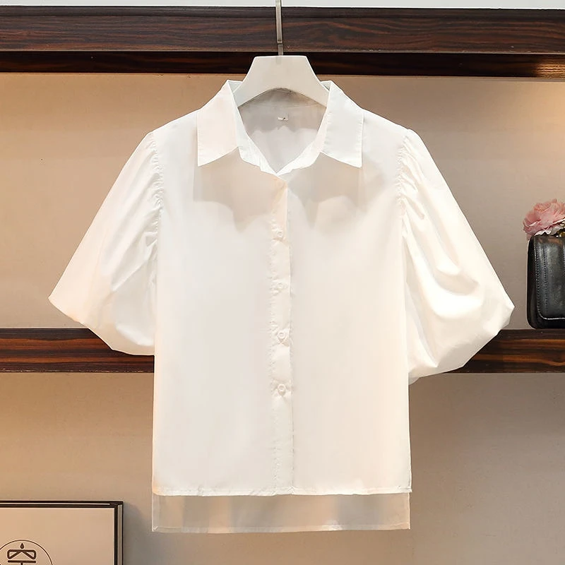 Women Shirts Dress Sets Solid 3D Puff Short Sleeve Strap Retro Kawaii Design Trendy Elegant Summer New All-match Preppy Ulzzang