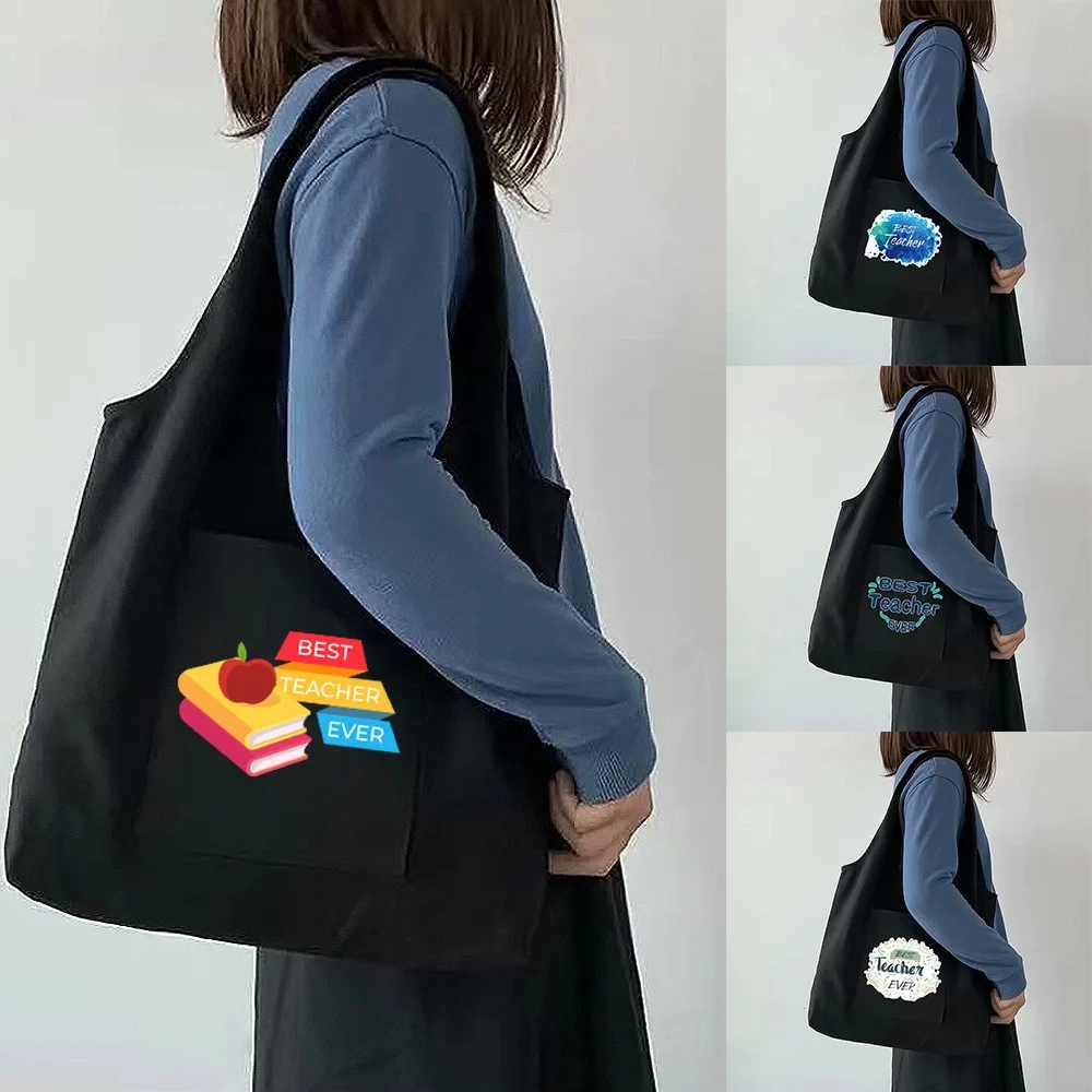 Canvas Vest Bag Ladies Travel Portable Messenger Shoulder Bag Harajuku with Side Pockets Large Capacity Foldable Storage Bags