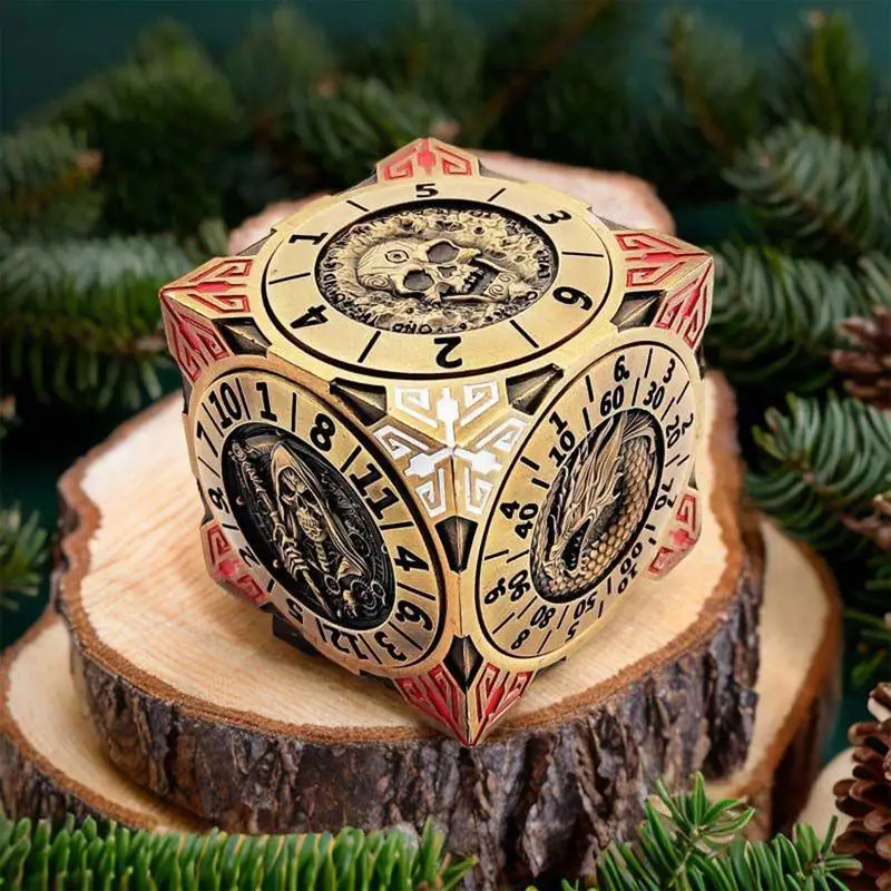 Spinner Dice Toys 7-in-1 Metal Dice Set With 3D Relief Polyhedral Roleplaying Game Dice Numbered Dice Stress Relief Toys