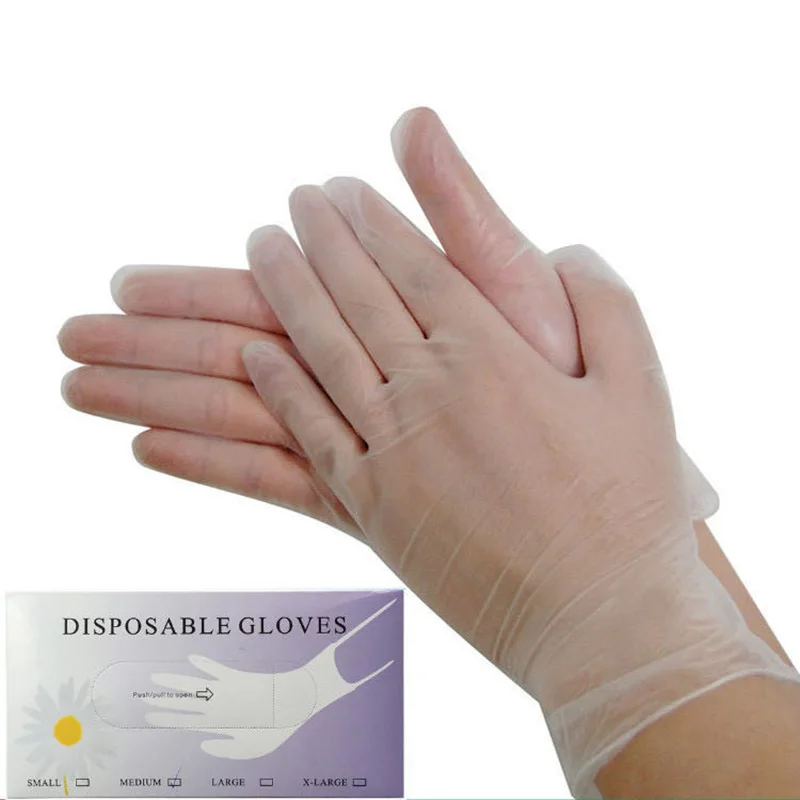 

Milisten 50pcs Disposable Pvc Clear Gloves Tattoo Eyebrow Protective Hand Cooking Food Service Gloves Dye Hair Industrial Work