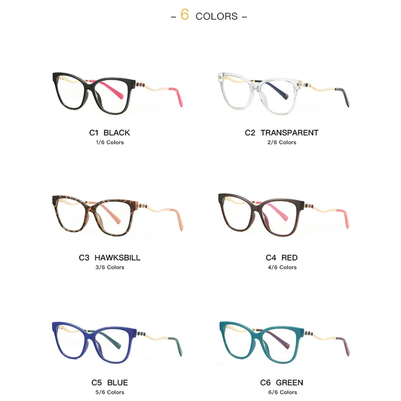 KIZN نظارات قصر النظر عين القطة للنساء مضادة للضوء الأزرق وصفة طبية للكمبيوتر نظارات بصرية إطار فوتوكروميزم-0-50 إلى -10