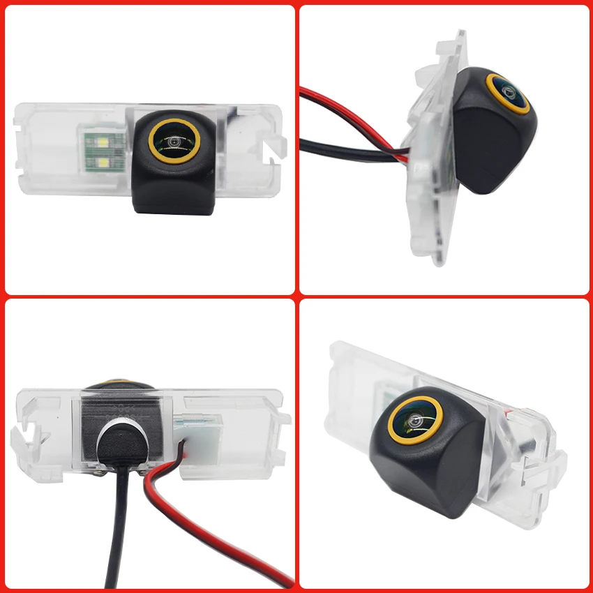 FishEye Vehicle Rear View Camera For Seat Ibiza 6J 6P KJ 2008~2017 2018 2019 2020 HD Night Vision 1080P Reverse Camera Golden view 3