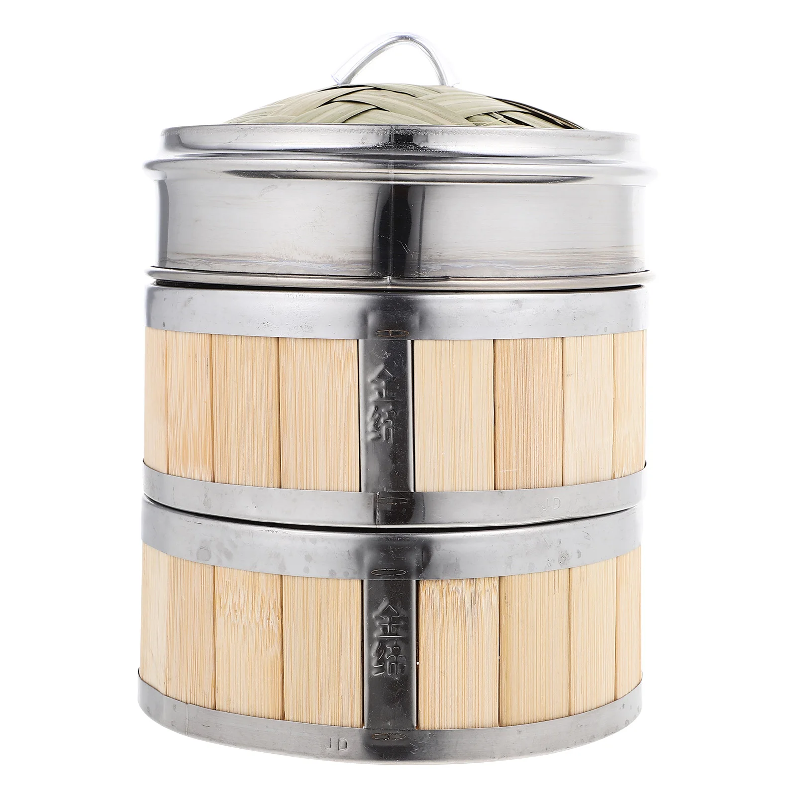 

1 Set Bamboo Basket With Stainless Steel Rim For Dumplings Dim Sum Vegetables Chinese Cooking Kitchen Use Bamboo Steamer Basket