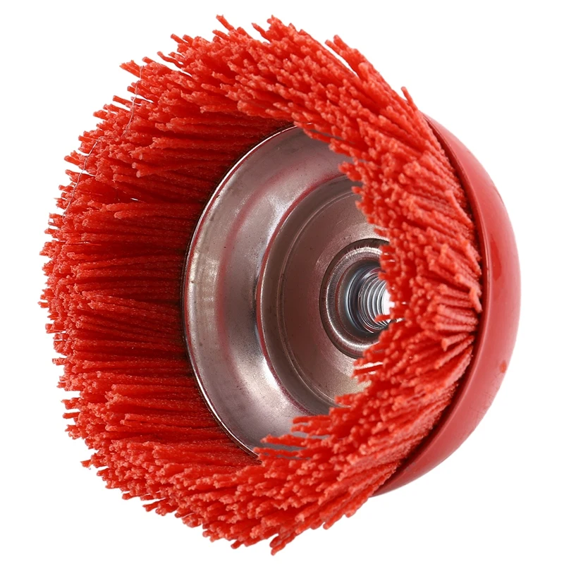 NEW-1 Piece 115 X M14 Cup Abrasive Brush Wheel P80 Pile Polymer-Abrasive 4.5 Inch Angle Grinder Tool