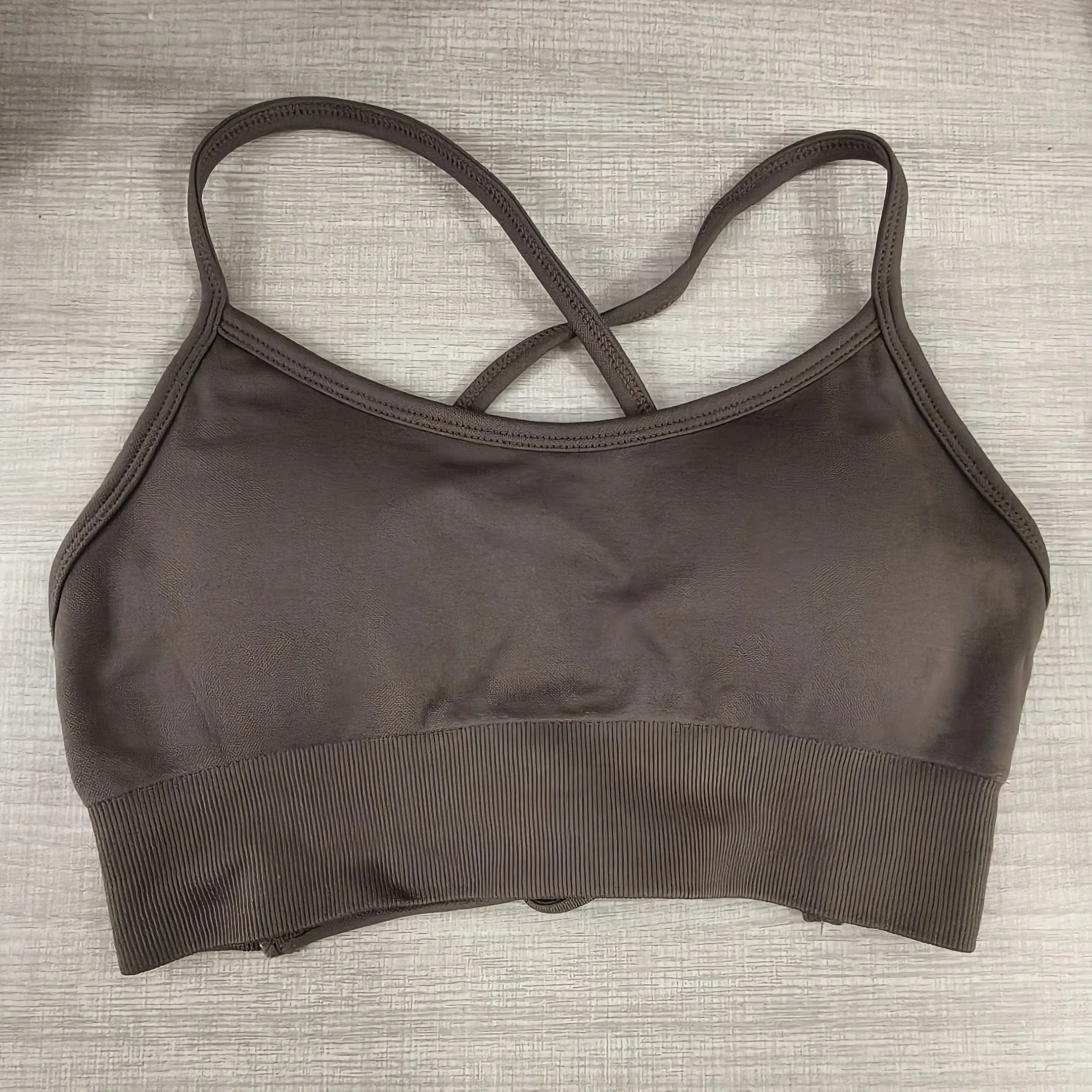 Sommerliche Yoga-Bekleidung für Damen: Atmungsaktive Unterwäsche, Sport-BH zum Laufen, formgebendes Push-up-Oberteil und stoßdämpfendes Top – Detail 13