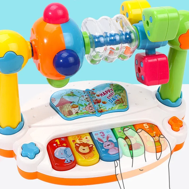 Puzzle multifonctionnel pour bébé, jouets musicaux, éducation précoce, illumination, lumière, lecteur Qin, sonnerie de cloche, homme et femme