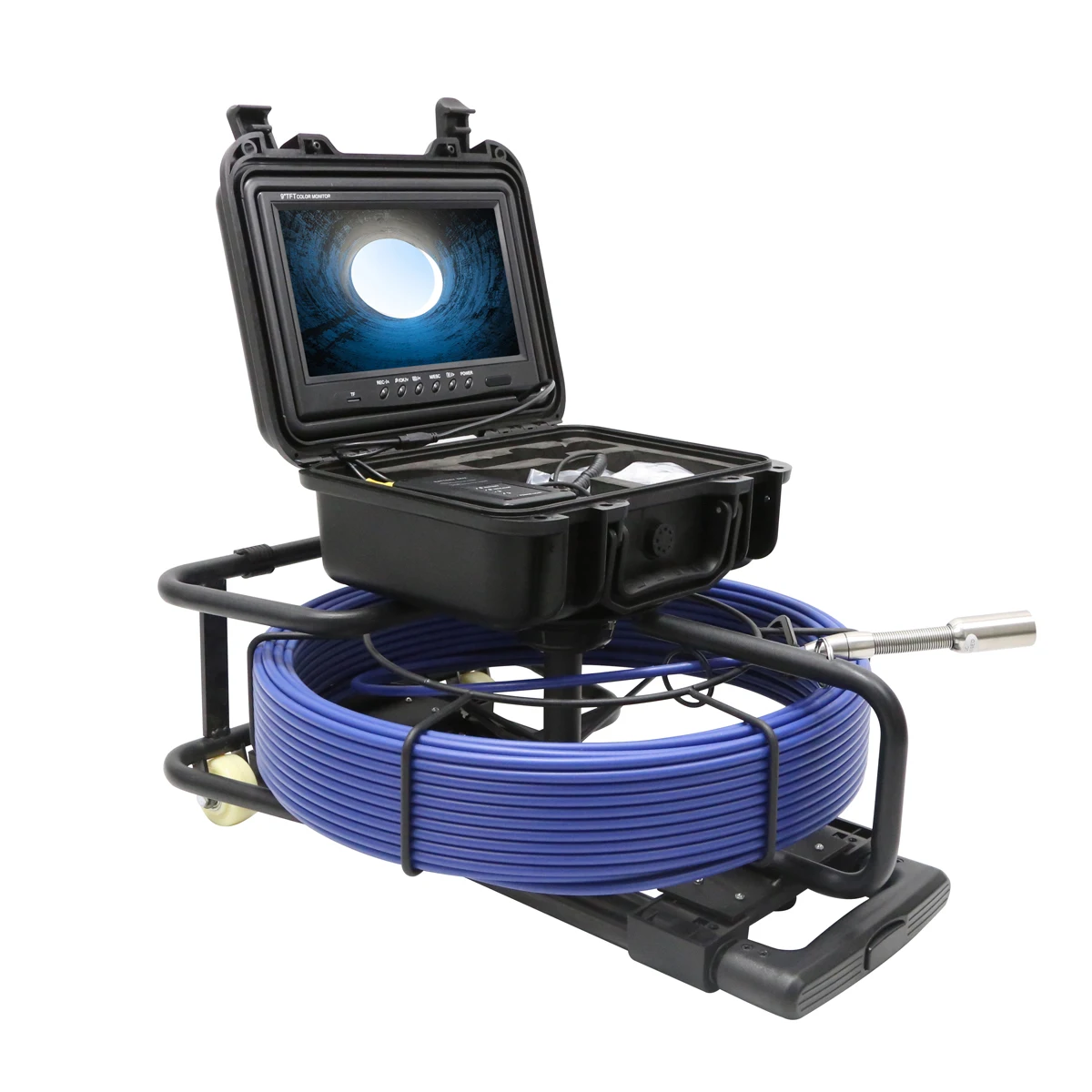 Pipe Inspection Camera with DVR 8GB FT Card,7MM Cable Sewer Drain Industrial Endoscope IP68 8500MHA Battery 20/30/50M