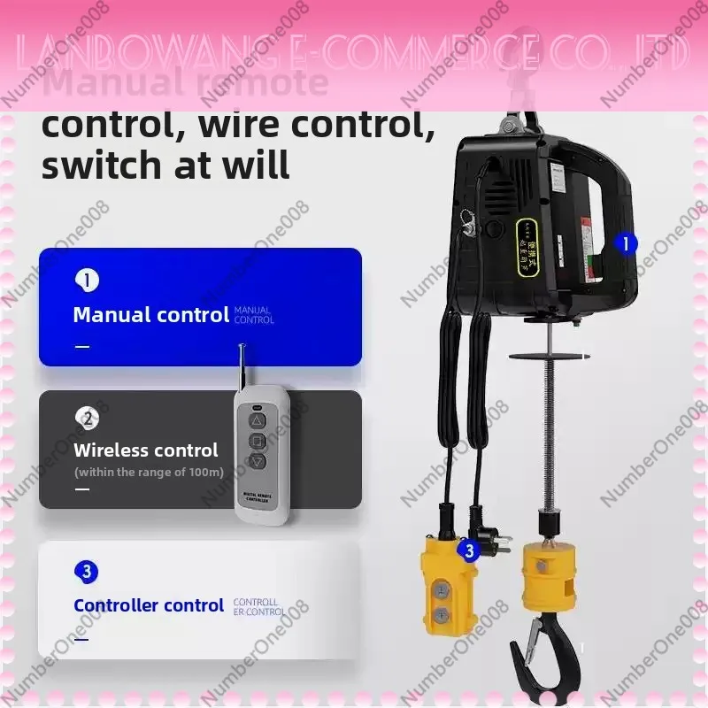 500Kg Portable Crane Electric Hoist for Cars, Home improvement, Cargo handling, Production workshop lifting