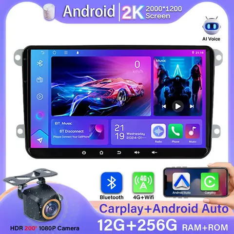 Android Radio For VW T5 Jetta Passat B6 Golf MK6 Tiguan Touran Scirocco Skoda Rapid Octavia Leon CarPlay Video GPS No 2din Video