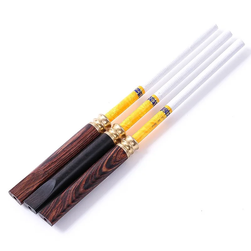 

Wooden cigarette holder filter Huanghua Pear Wood Metal rod Filter oil fumes Pure wood high-end gift