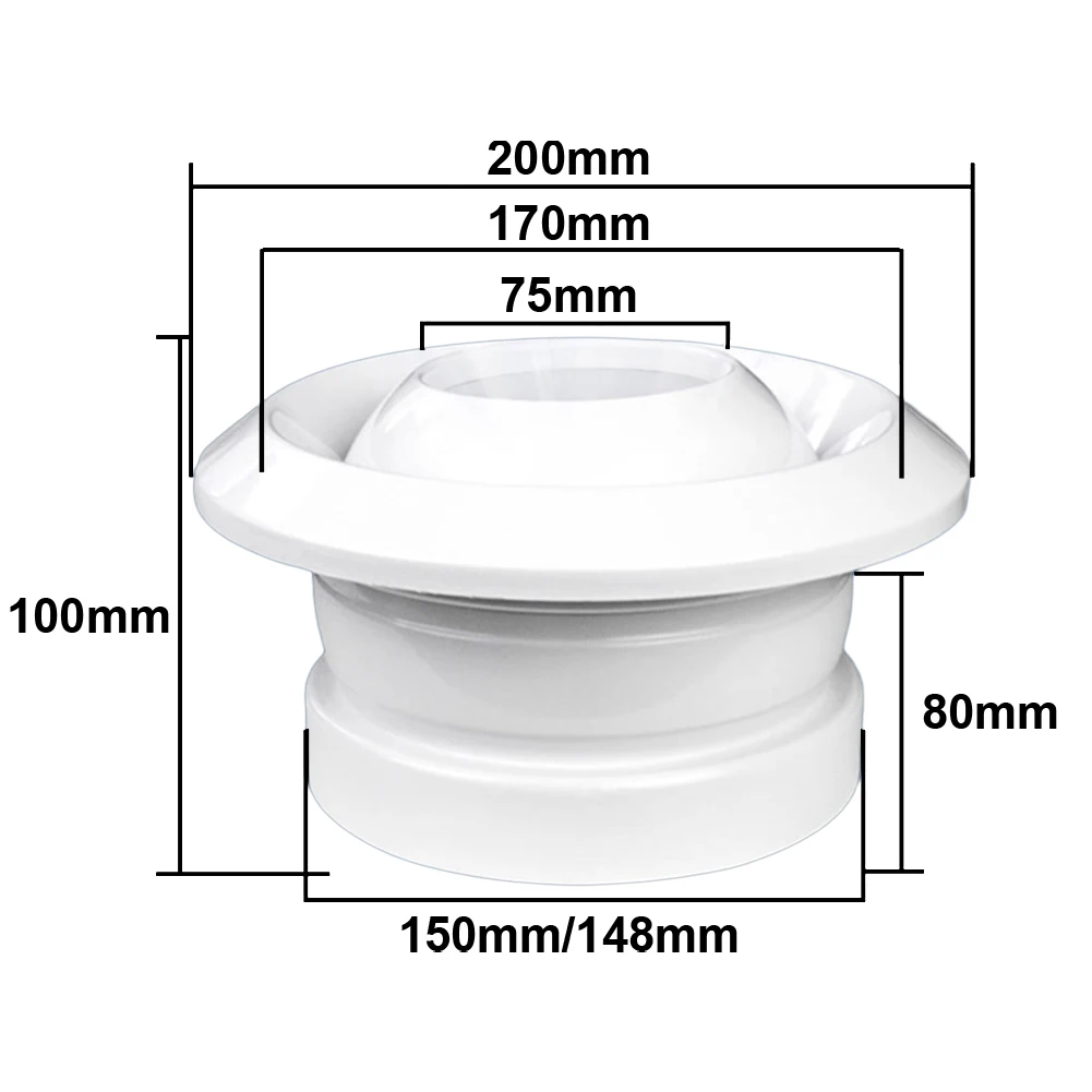 Évent d'Alimentation Circulaire en ABS Réglable pour Ventilation Centrale, Air Amélioré, Surpoids et Installation Facile