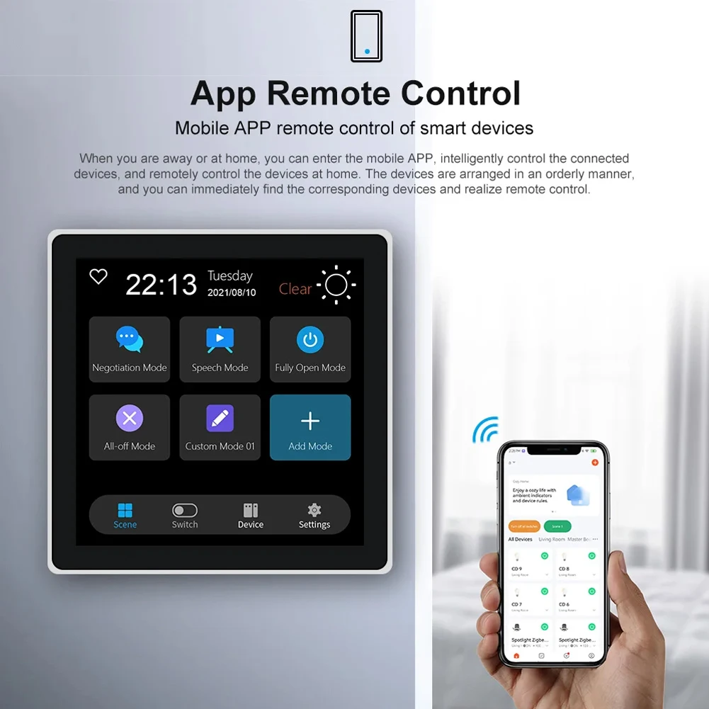 

FOR Wifi Touch Center Control Panel AZigBee Gateway 4.0 Inch Display Wireless AZigBee Hub Scene