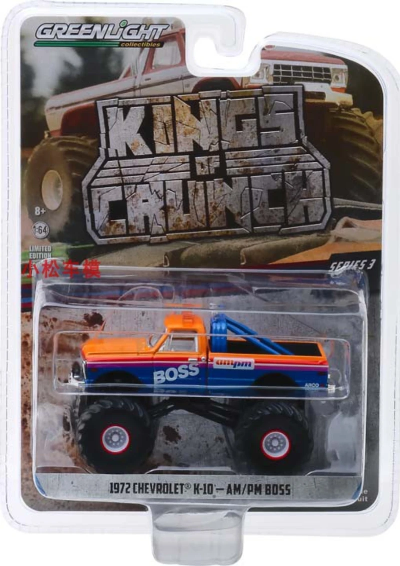 

Модель автомобиля Chevrolet K-10-AM/PM BOSS 1:64 1972, модель автомобиля из металлического сплава, коллекционные игрушки, подарки W862