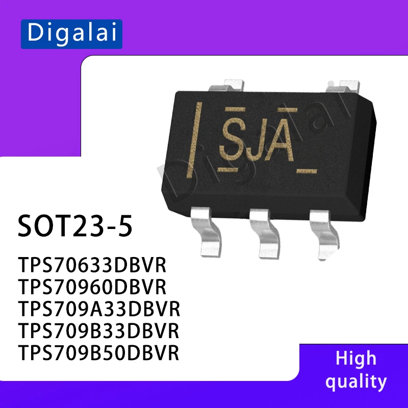 

Digalai new TPS70633 70960 709A33 709B33 709B50DBVR LDO Linear Regulator Chips SOT23-5