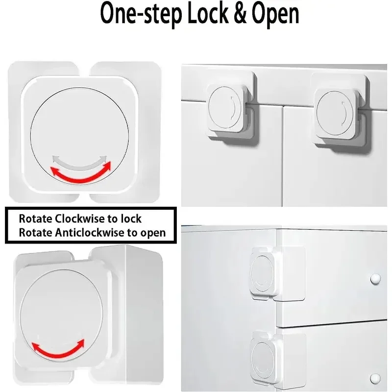 1/2/3/4pcs Cabinet Locks Child Safety Locks For Cabinets Drawers And Refrigerators Easy Install Protection For Toddlers And Kids