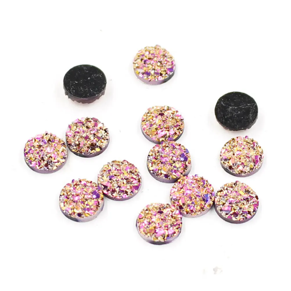 

100pcs Resin Rhinestones Flat Back Round Cabochons Jewelry Accessories DIY Craft Supplies Clay Sculpture Decorations