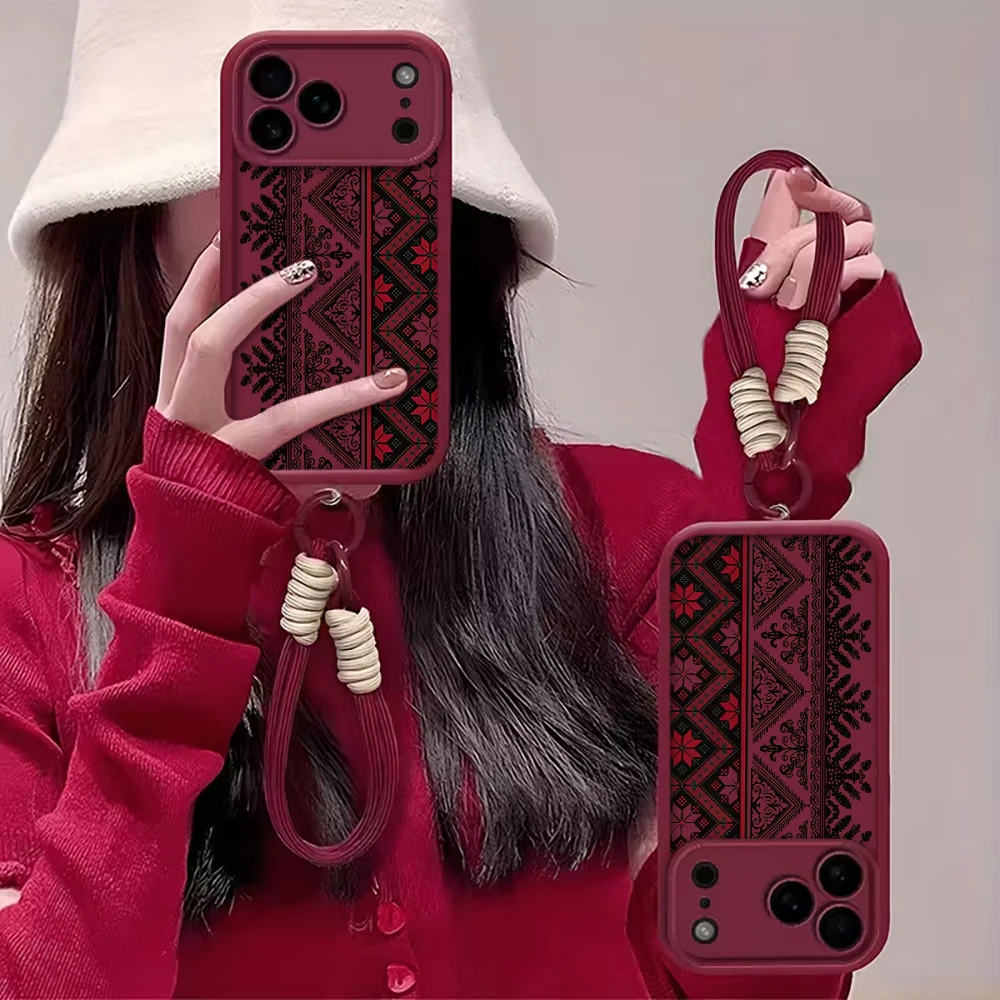 ヨーロッパ民族風ハンドリストストラップケース iPhone  - Ethnic Style のレビューと価格