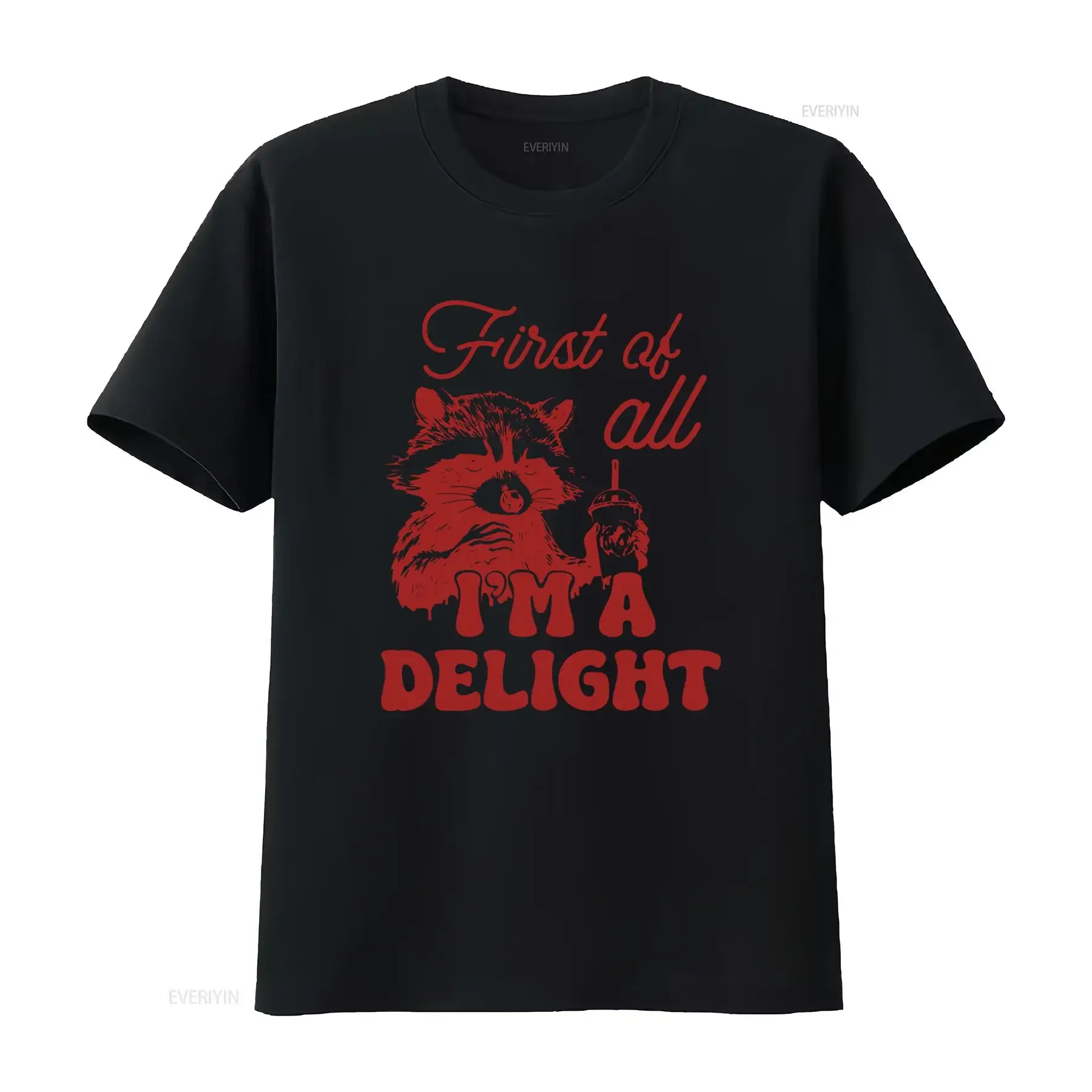 First Of All I'm A Delight Raccoon Feral Funny Women Retro Vintage 90s T Shirt S105 vintage Washed fashion designer clothes