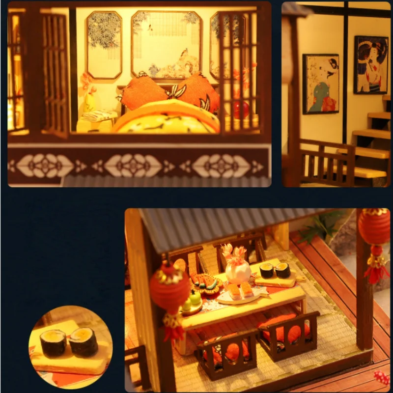 OUZEY Oriental Forest Retreat DIY، منزل خشبي ثلاثي الأبعاد، نموذج عتيق كبير للمراهقين #4