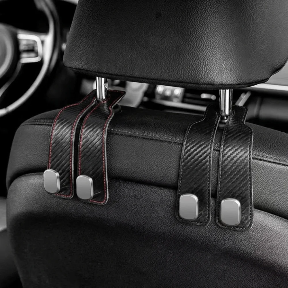 2 in 1 Car Headrest Hook Universal Large Load-Bearing Car Organizer Clips Hidden Car Seat Back Hanger Car Interior Accessories