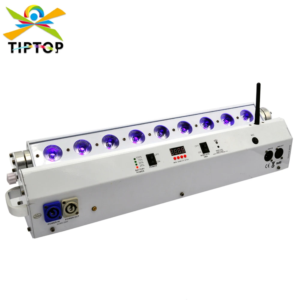

TIPTOP TP-G3044-6IN1 телефон App SmartLine Аккумулятор беспроводной для свадьбы шоу события 9x18 Вт RGBWA UV 6 в 1 23000 мАч светодиодное сценическое освещение